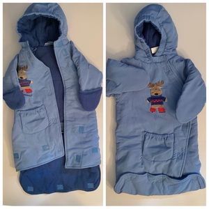 Okie Dokie Reindeer Snow Suit Car Seat Sac 3-6 Months Like New